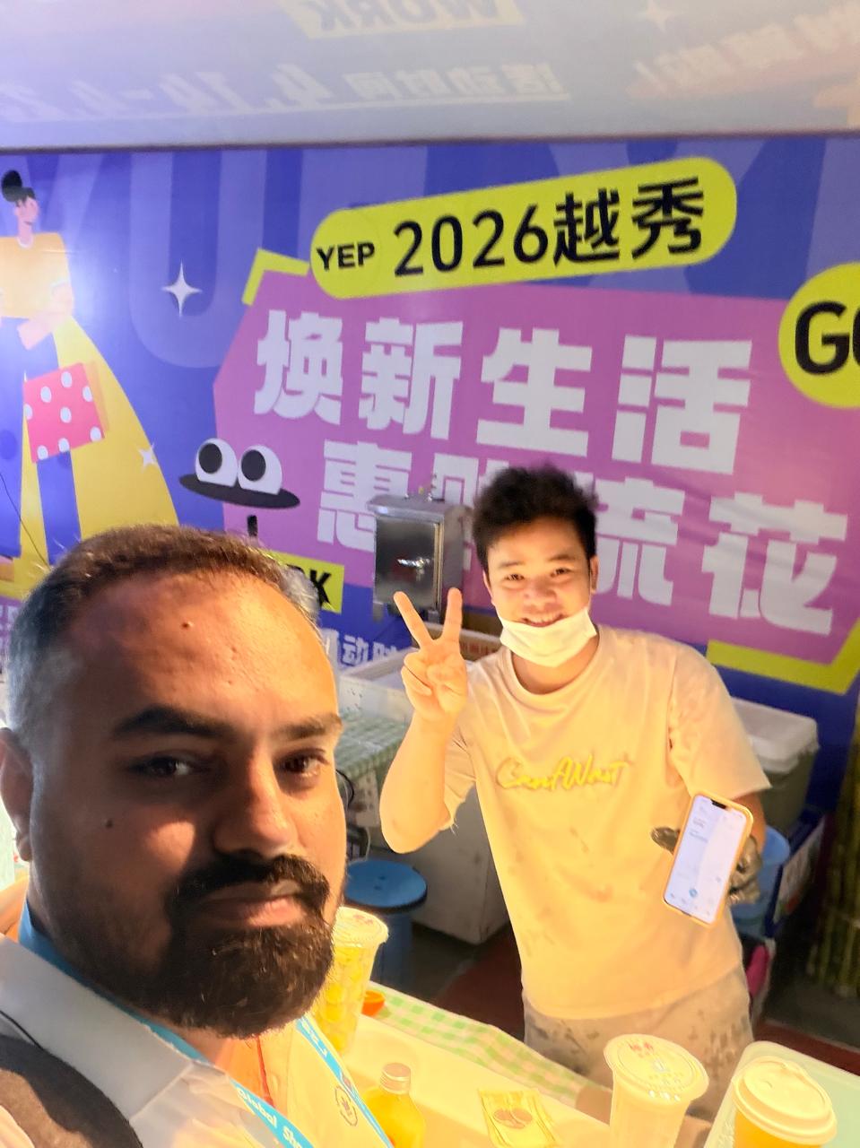 Local Guangzhou street food vendor near the fair