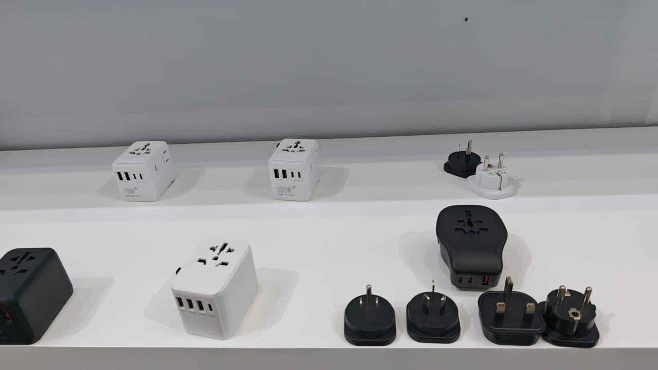 Range of travel adapter products sourced from a Canton Fair exhibitor